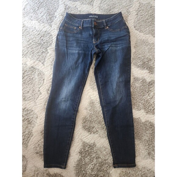Maurices Stretch Denim Jeggings Size M Blue Dark Wash Skinny - Picture 1 of 6